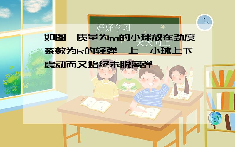 如图,质量为m的小球放在劲度系数为k的轻弹簧上,小球上下震动而又始终未脱离弹簧