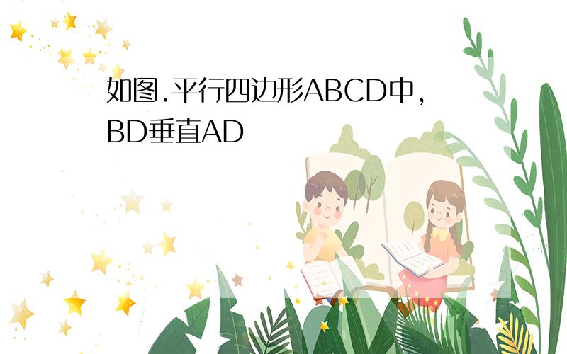 如图.平行四边形ABCD中,BD垂直AD