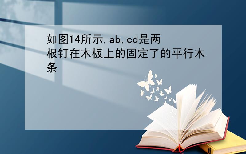 如图14所示,ab,cd是两根钉在木板上的固定了的平行木条