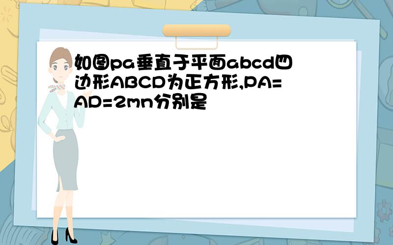 如图pa垂直于平面abcd四边形ABCD为正方形,PA=AD=2mn分别是