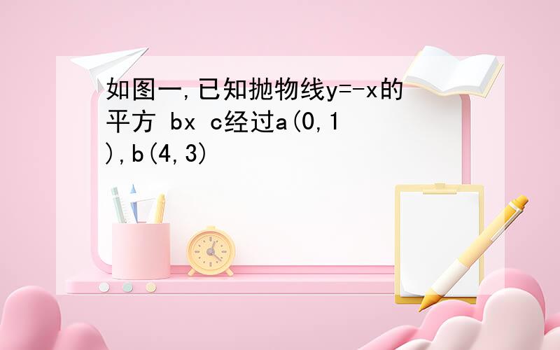 如图一,已知抛物线y=-x的平方 bx c经过a(0,1),b(4,3)