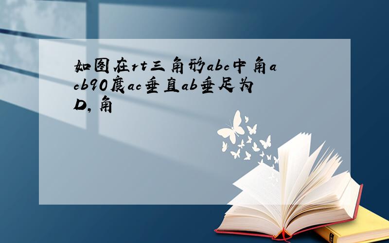 如图在rt三角形abc中角acb90度ac垂直ab垂足为D,角