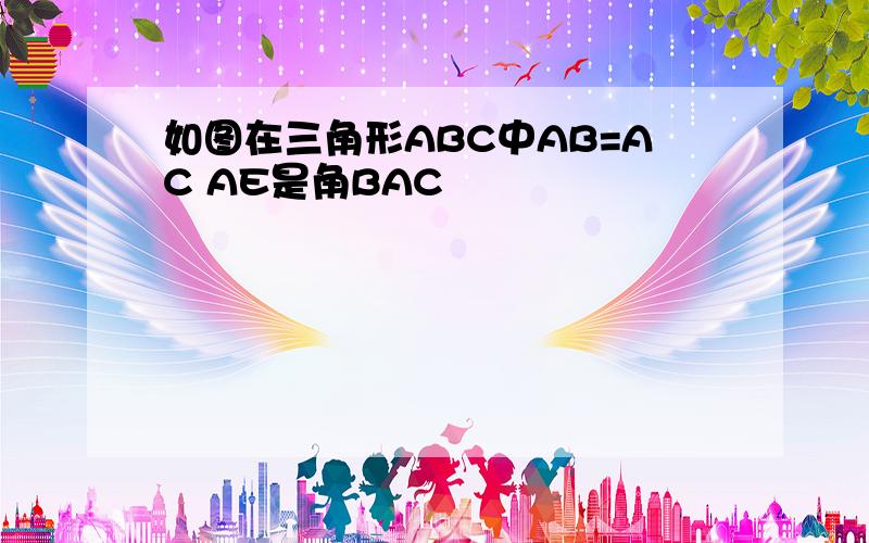 如图在三角形ABC中AB=AC AE是角BAC