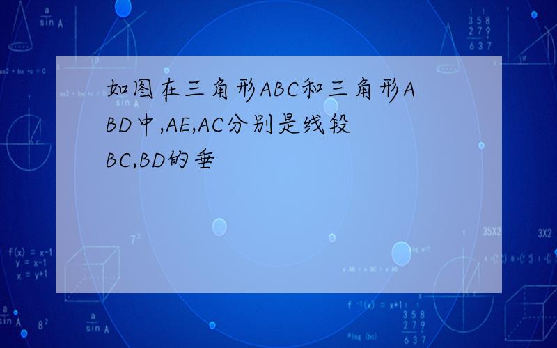 如图在三角形ABC和三角形ABD中,AE,AC分别是线段BC,BD的垂