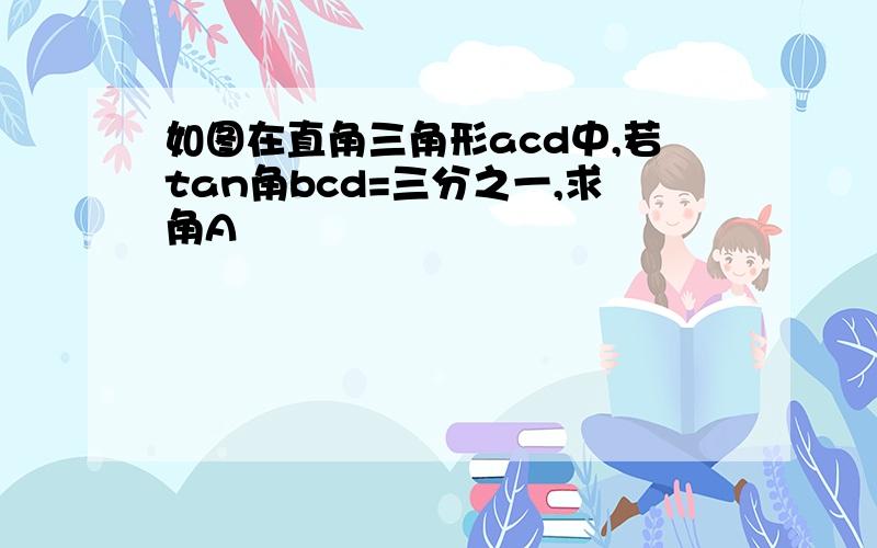 如图在直角三角形acd中,若tan角bcd=三分之一,求角A