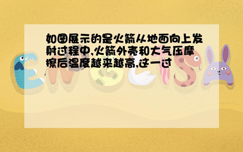 如图展示的是火箭从地面向上发射过程中,火箭外壳和大气压摩擦后温度越来越高,这一过