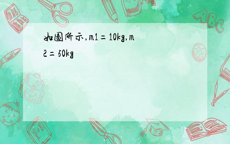 如图所示,m1=10kg,m2=50kg