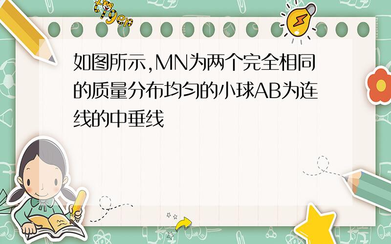 如图所示,MN为两个完全相同的质量分布均匀的小球AB为连线的中垂线