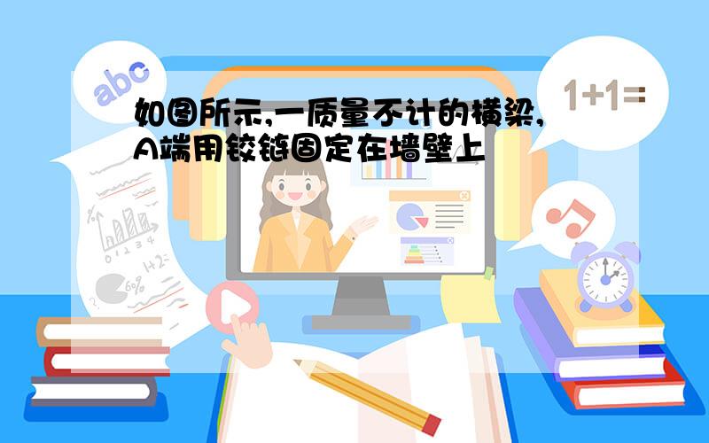 如图所示,一质量不计的横梁,A端用铰链固定在墙壁上