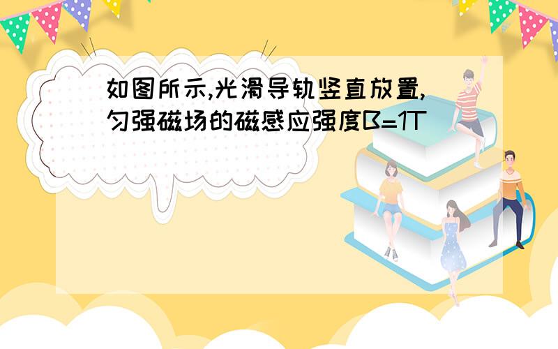 如图所示,光滑导轨竖直放置,匀强磁场的磁感应强度B=1T