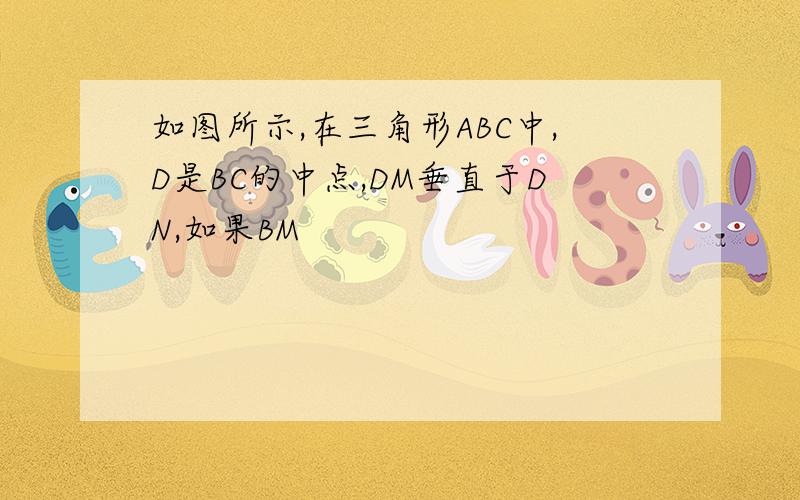 如图所示,在三角形ABC中,D是BC的中点,DM垂直于DN,如果BM