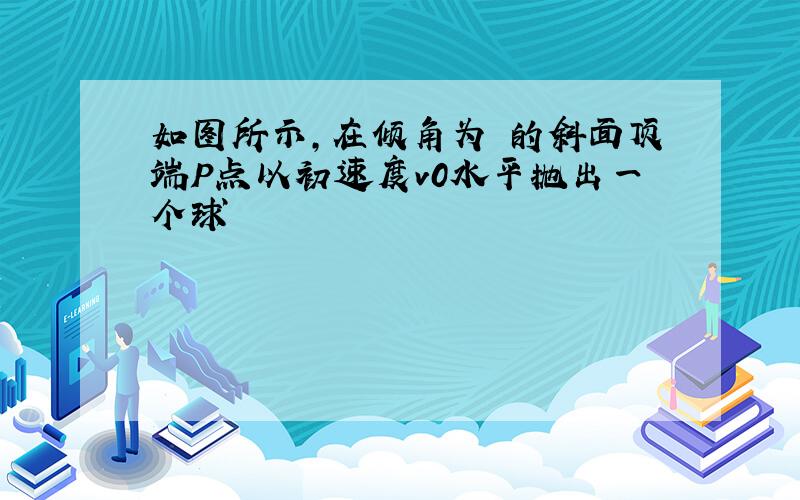 如图所示,在倾角为 的斜面顶端P点以初速度v0水平抛出一个球