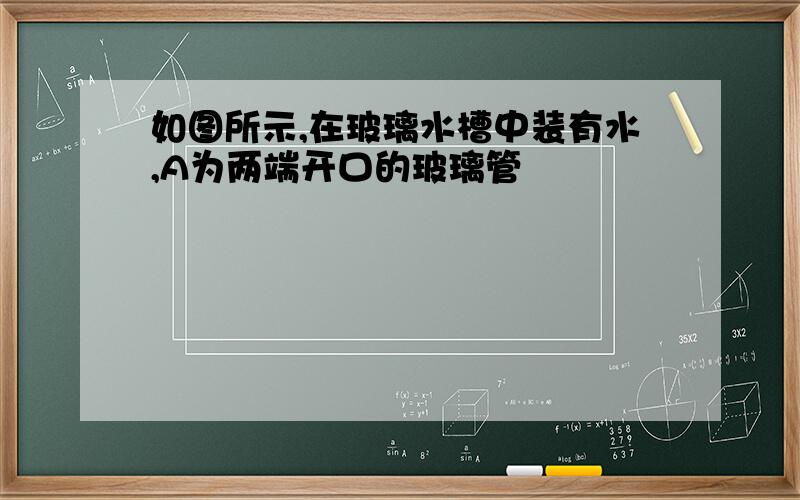 如图所示,在玻璃水槽中装有水,A为两端开口的玻璃管