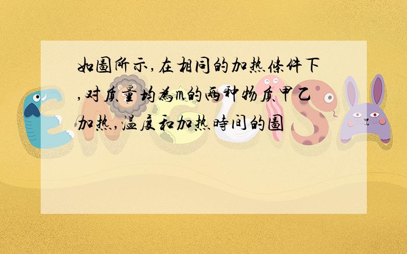 如图所示,在相同的加热条件下,对质量均为m的两种物质甲乙加热,温度和加热时间的图