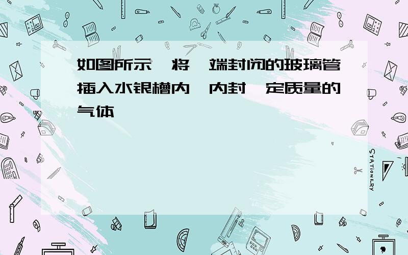 如图所示,将一端封闭的玻璃管插入水银槽内,内封一定质量的气体