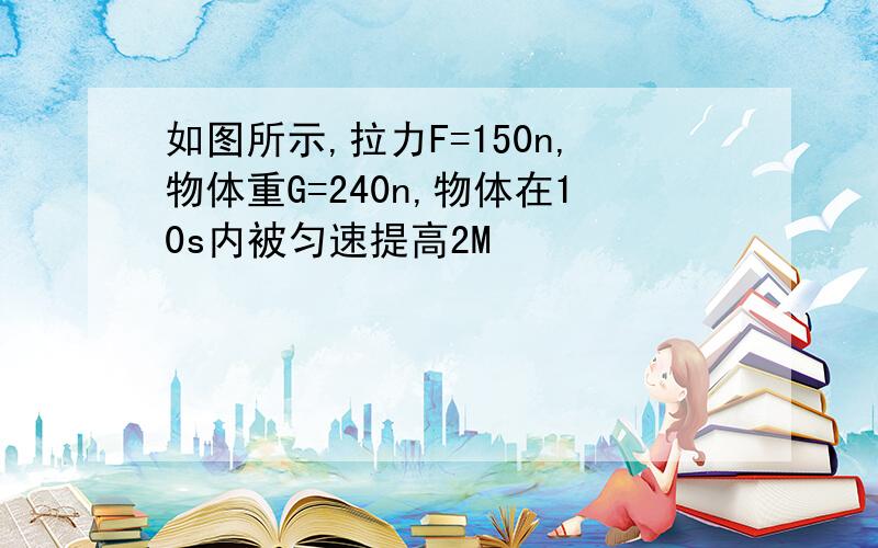 如图所示,拉力F=150n,物体重G=240n,物体在10s内被匀速提高2M