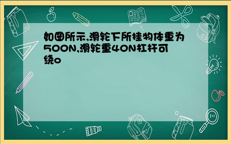 如图所示,滑轮下所挂物体重为500N,滑轮重40N杠杆可绕o