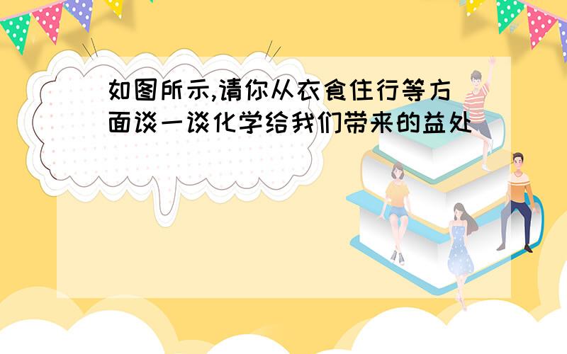 如图所示,请你从衣食住行等方面谈一谈化学给我们带来的益处