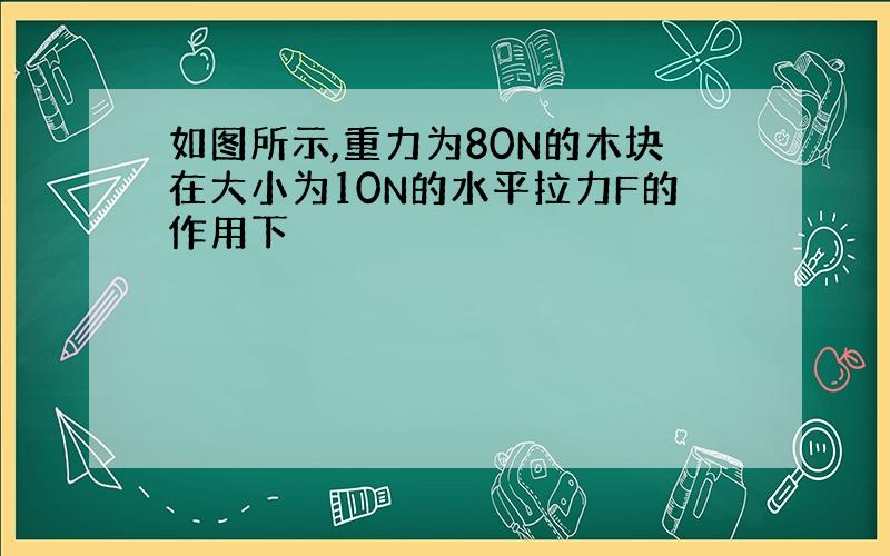 如图所示,重力为80N的木块在大小为10N的水平拉力F的作用下