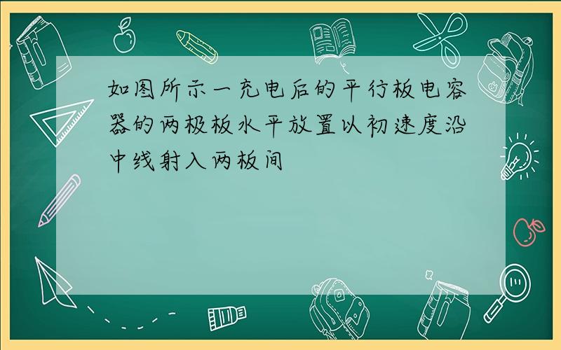 如图所示一充电后的平行板电容器的两极板水平放置以初速度沿中线射入两板间