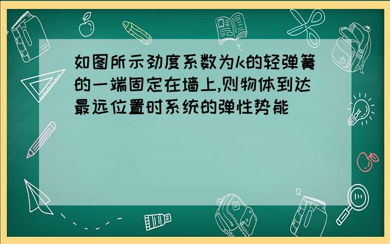 如图所示劲度系数为k的轻弹簧的一端固定在墙上,则物体到达最远位置时系统的弹性势能