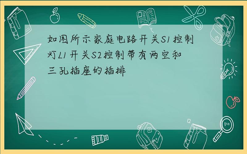 如图所示家庭电路开关S1控制灯L1开关S2控制带有两空和三孔插座的插排