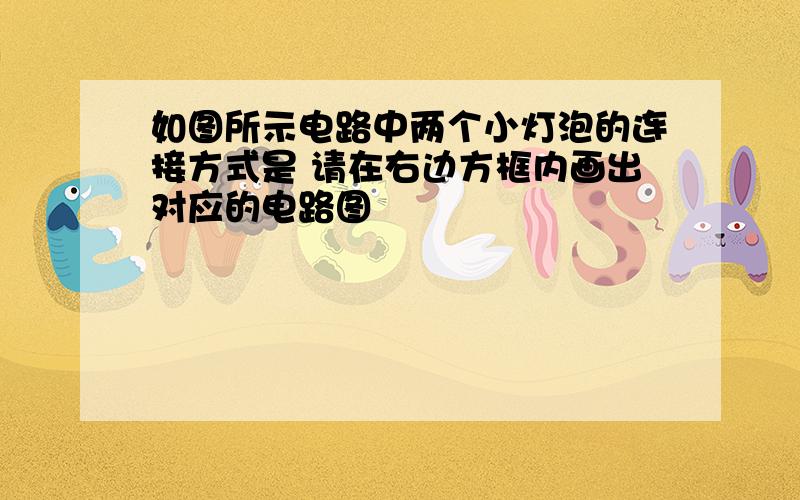 如图所示电路中两个小灯泡的连接方式是 请在右边方框内画出对应的电路图