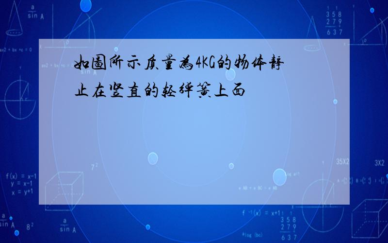 如图所示质量为4KG的物体静止在竖直的轻弹簧上面