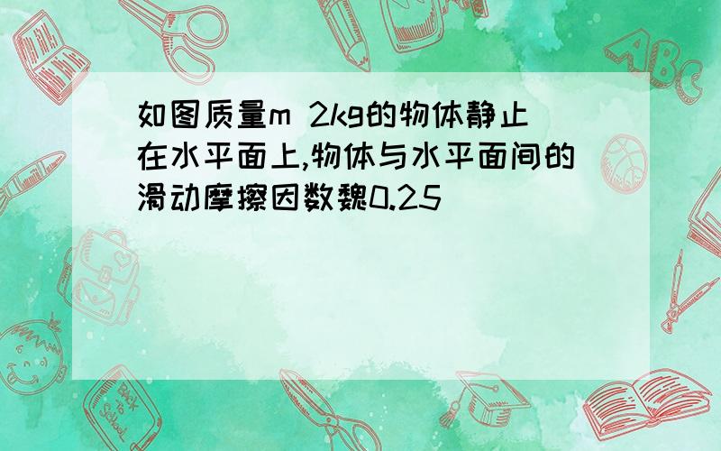 如图质量m 2kg的物体静止在水平面上,物体与水平面间的滑动摩擦因数魏0.25