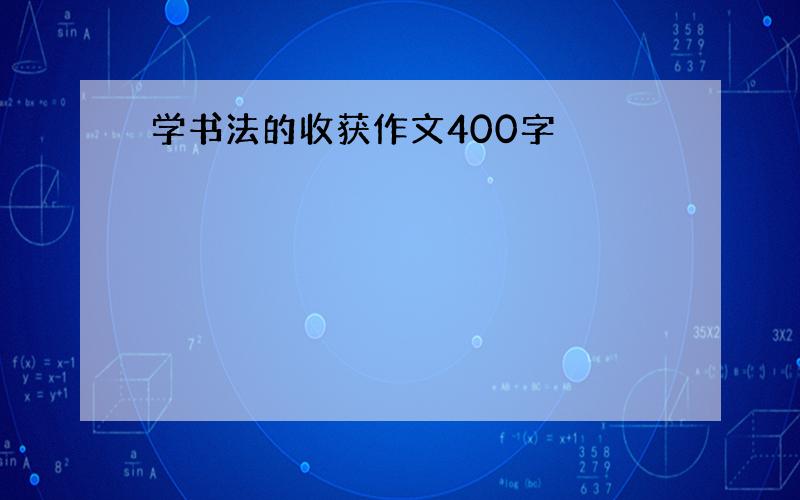 学书法的收获作文400字