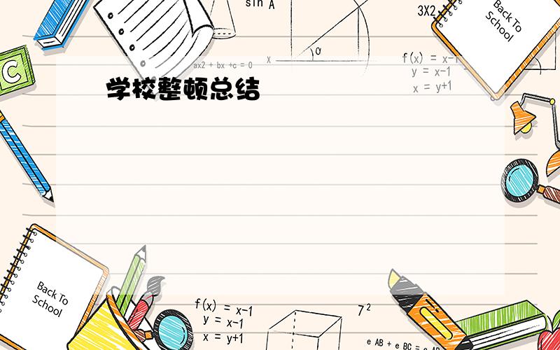 学校整顿总结