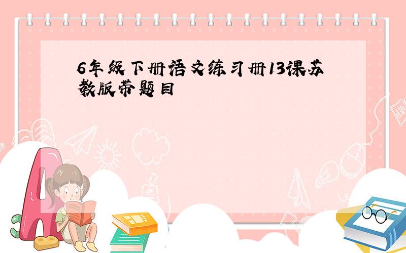 6年级下册语文练习册13课苏教版带题目