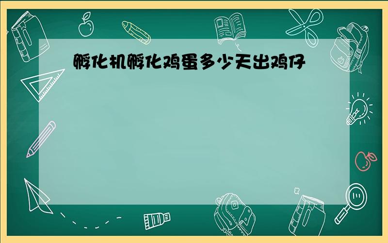 孵化机孵化鸡蛋多少天出鸡仔