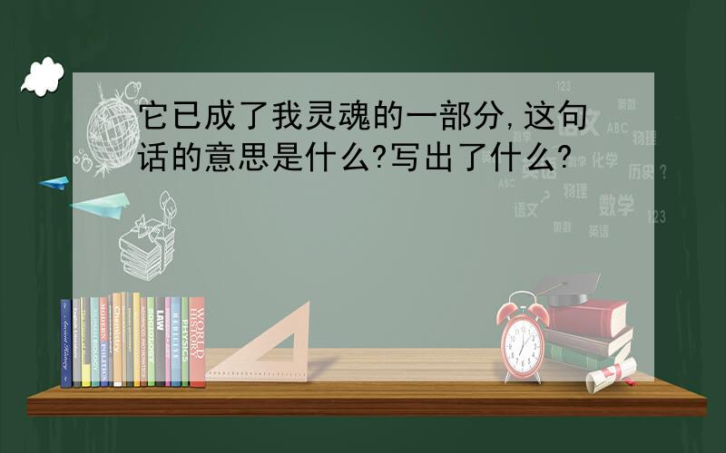 它已成了我灵魂的一部分,这句话的意思是什么?写出了什么?