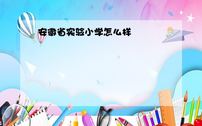 安徽省实验小学怎么样