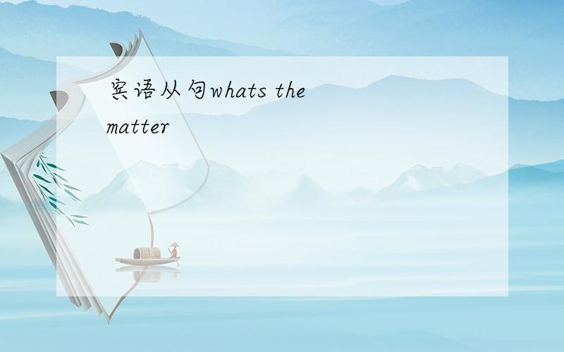 宾语从句whats the matter