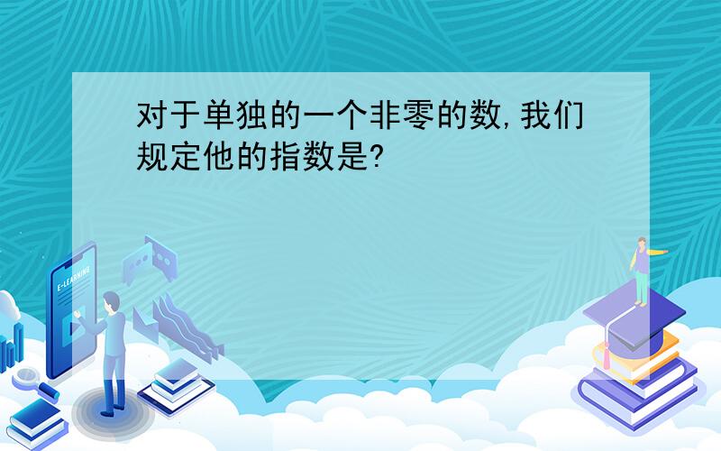 对于单独的一个非零的数,我们规定他的指数是?