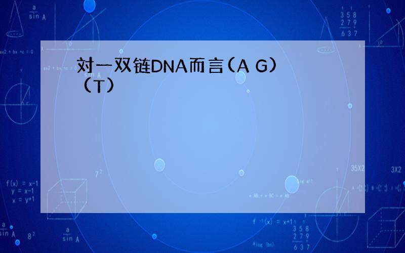 対一双链DNA而言(A G) (T)