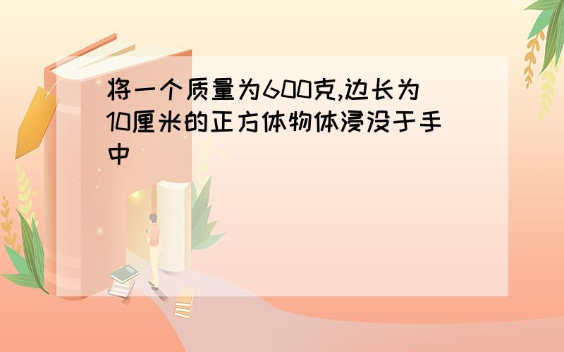 将一个质量为600克,边长为10厘米的正方体物体浸没于手中