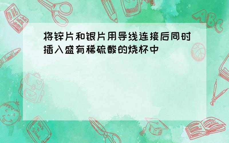 将锌片和银片用导线连接后同时插入盛有稀硫酸的烧杯中