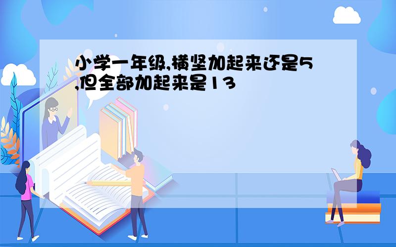 小学一年级,横坚加起来还是5,但全部加起来是13