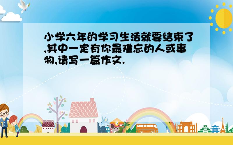 小学六年的学习生活就要结束了,其中一定有你最难忘的人或事物,请写一篇作文.