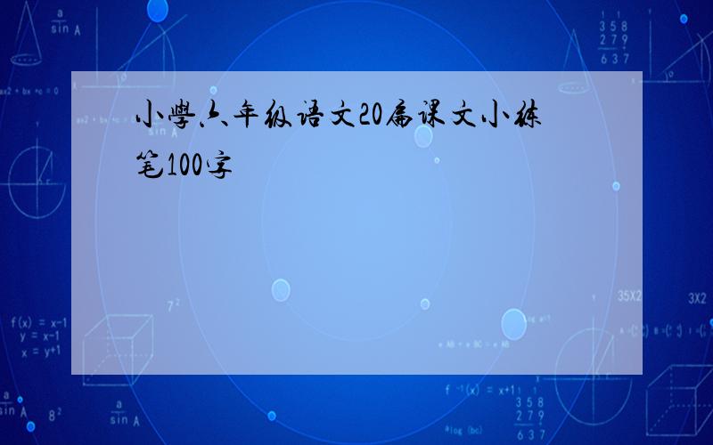 小学六年级语文20扁课文小练笔100字