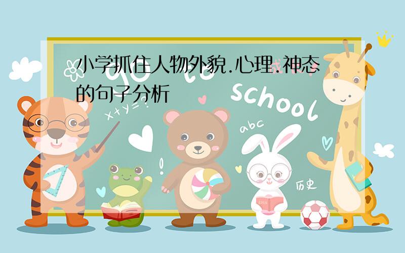 小学抓住人物外貌.心理.神态的句子分析