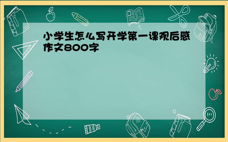 小学生怎么写开学第一课观后感作文800字