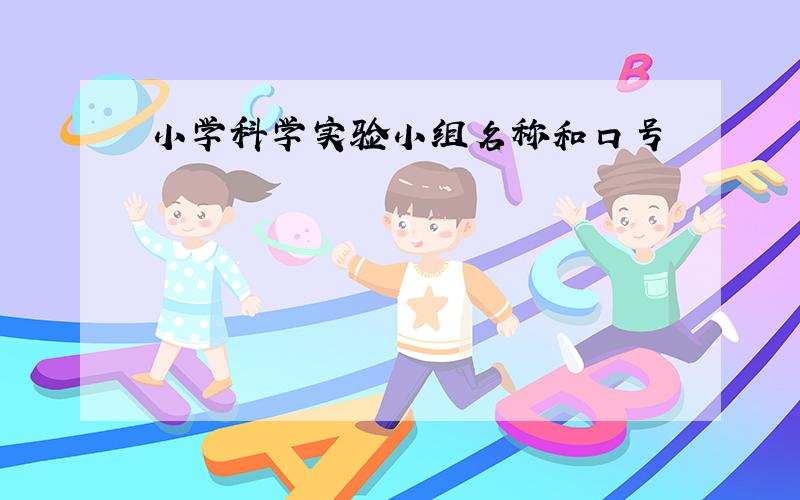 小学科学实验小组名称和口号