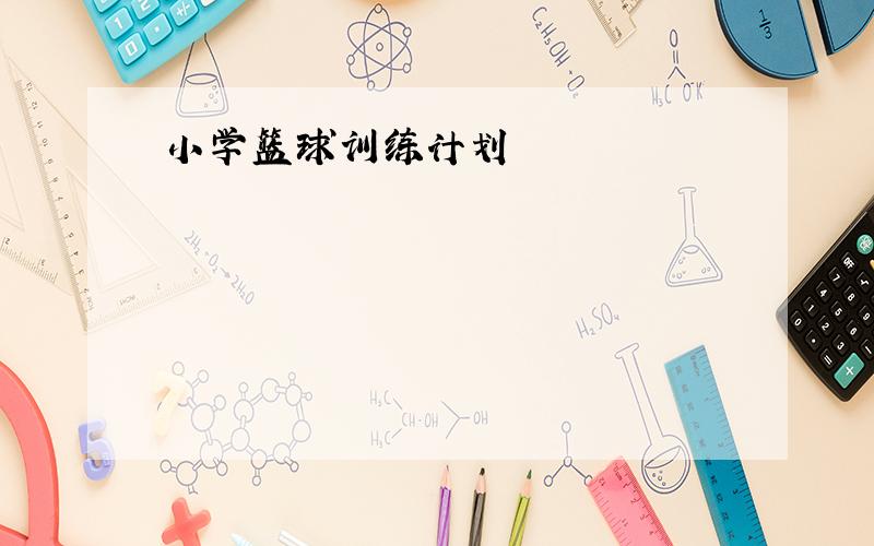 小学篮球训练计划