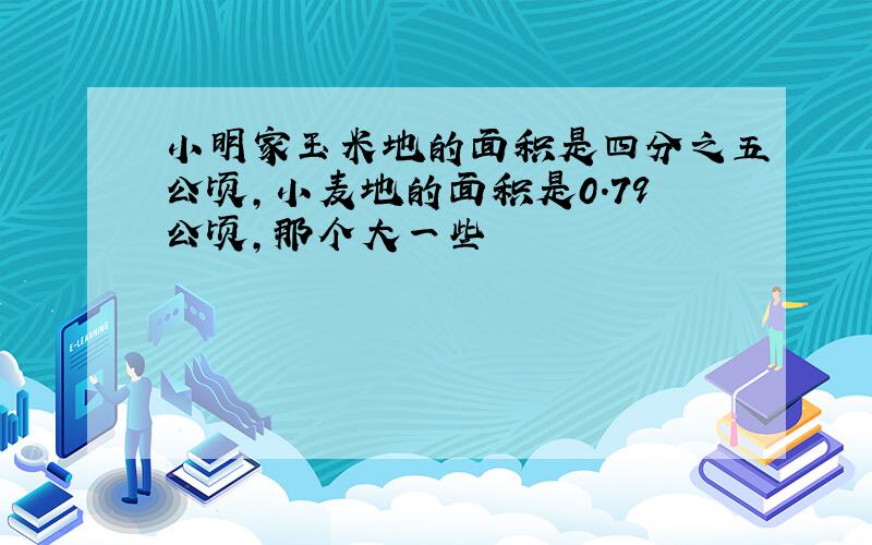 小明家玉米地的面积是四分之五公顷,小麦地的面积是0.79公顷,那个大一些