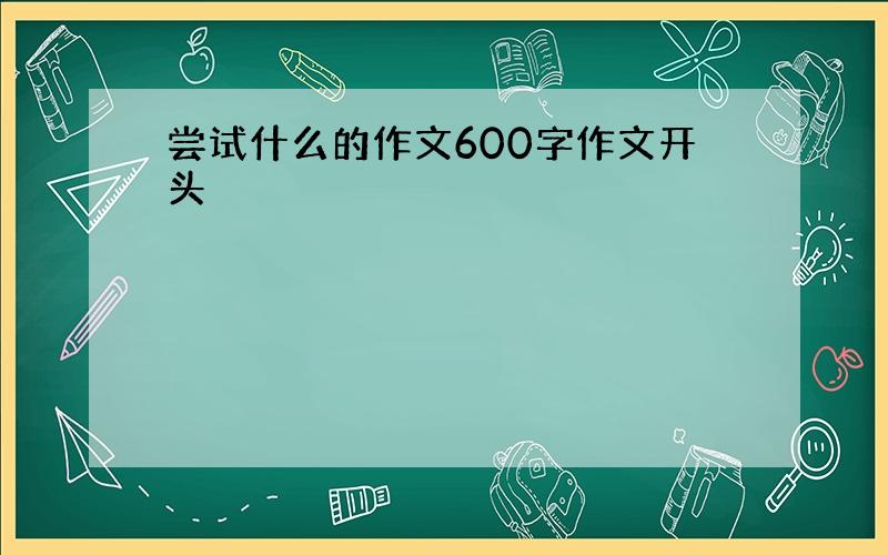 尝试什么的作文600字作文开头