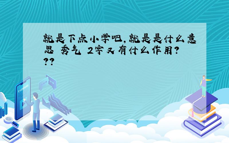 就是下点小学吧,就是是什么意思 秀气 2字又有什么作用???